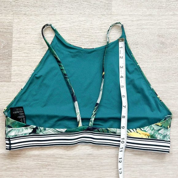 H&M High Neck Green & Yellow Floral Bikini Top, 14 - Picture 3 of 5